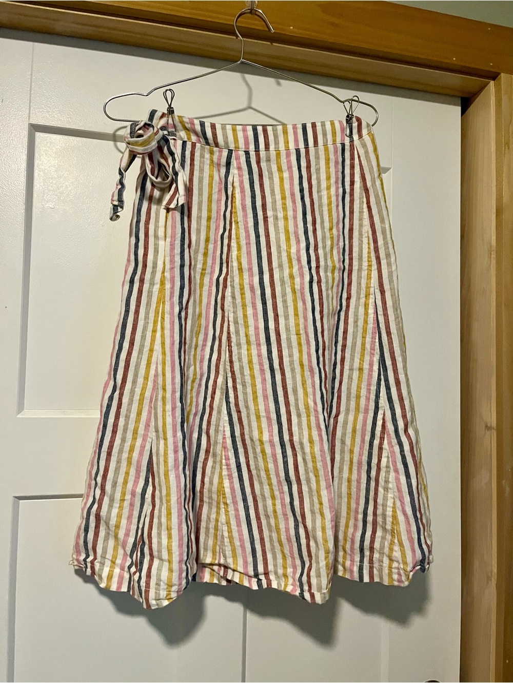 Women’s Boden 100% linen skirt colorful bohemian classy